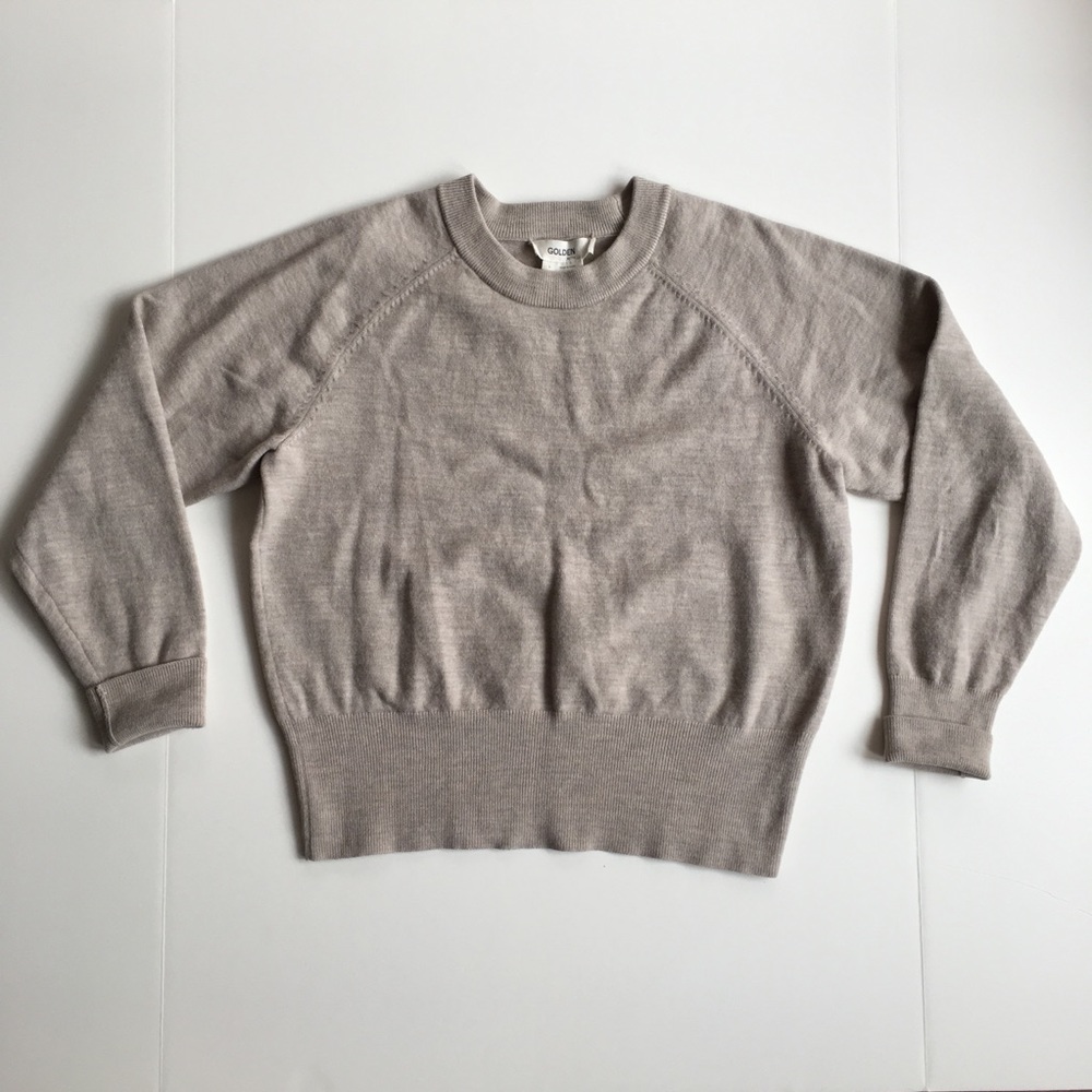 Golden by TNA Size L Crew Neck Beige Sweater